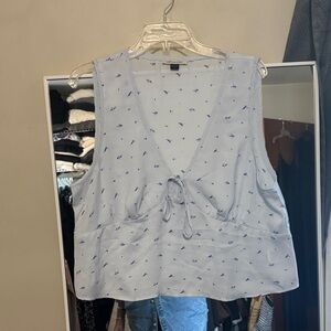 Blue Patterned Women's Top